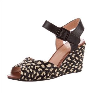 Robert Clergerie woven wedge espadrille sandals